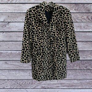 Vintage Fleece Jacket Elliott Lauren Coat Giraffe Print Size 2